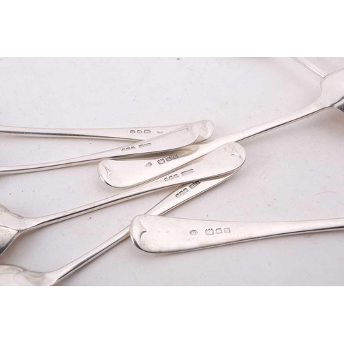 535 - A composite Old English pattern flatware for six comprising a set of six dessert forks and spoons to... 