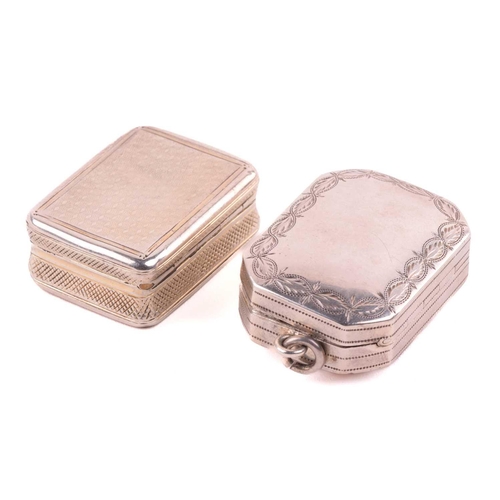 536 - A George III silver vinaigrette, by Samuel Pemberton, Birmingham 1801, of rectangular form with cant... 