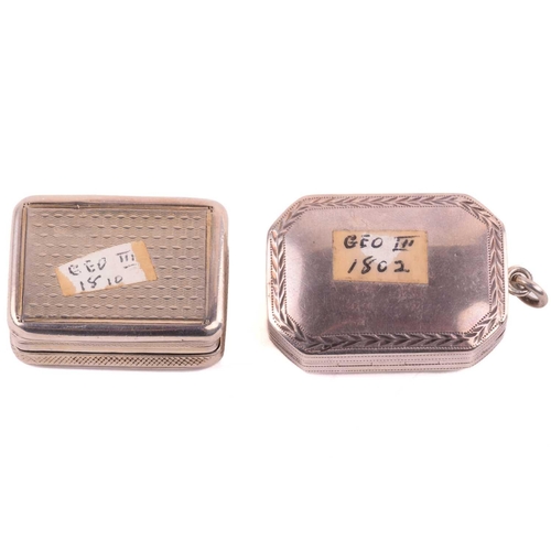 536 - A George III silver vinaigrette, by Samuel Pemberton, Birmingham 1801, of rectangular form with cant... 