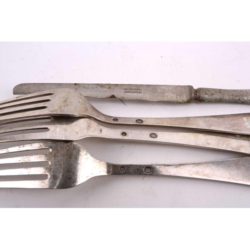 539 - A composite set of Danish white metal flatware, Copenhagen, various dates and makers, each piece dec... 