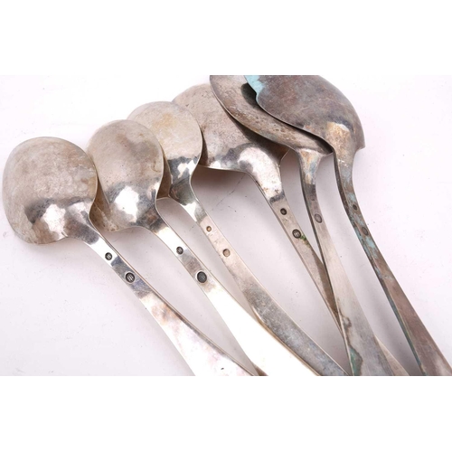 539 - A composite set of Danish white metal flatware, Copenhagen, various dates and makers, each piece dec... 