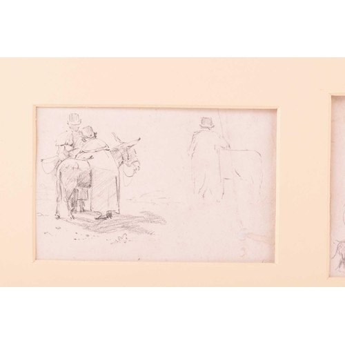 105 - Joseph Stannard (1797-1830), four pencil sketches on paper, collated in a card mount, depicting figu... 