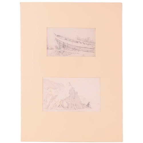 105 - Joseph Stannard (1797-1830), four pencil sketches on paper, collated in a card mount, depicting figu... 