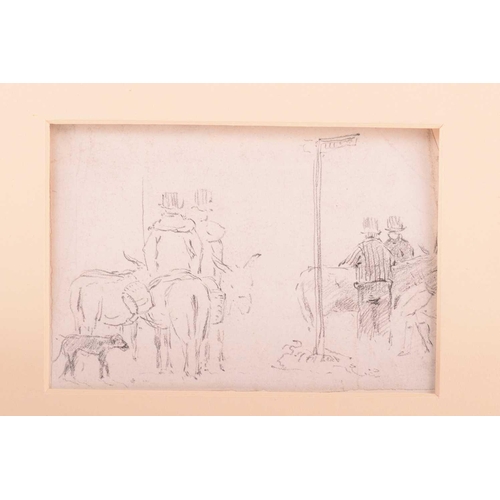 105 - Joseph Stannard (1797-1830), four pencil sketches on paper, collated in a card mount, depicting figu... 