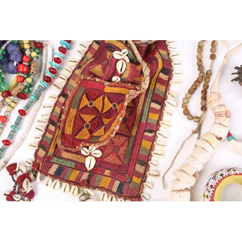 132 - A large collection of principally West African jewellery, to include Ghanaian glass bead necklaces, ... 