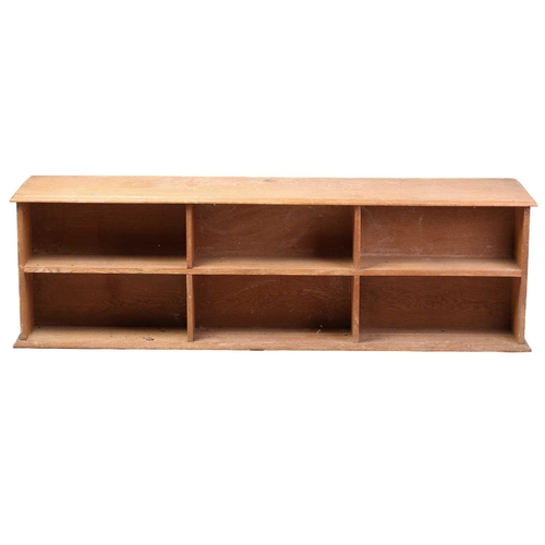 159 - An Arts & Crafts style oak double-sided low set of bookshelves, rectangular moulded top, c.1925, 57 ... 