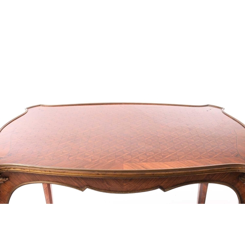 160 - A 19th century French kingwood and parquetry occasional table, formerly an etagere, the shaped top w... 