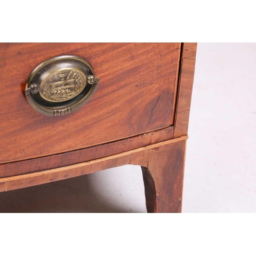 163 - An early 19th-century mahogany bowfront chest of drawers, with boxwood stringing, the four graduated... 