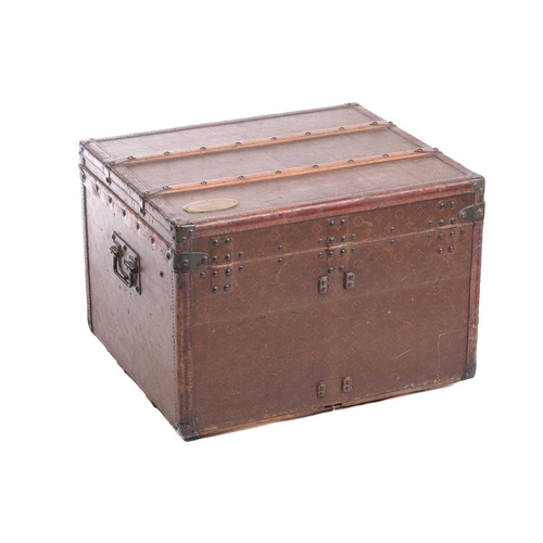 164 - An early 20th century Louis Vuitton trunk, the lid with a brass plaque inscribed 'Princess Victoria ... 