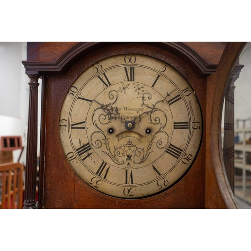 182 - John Woolley Codnor (Derbyshire) a late 18th century 8-day longcase clock, with oak case, fitted wit... 