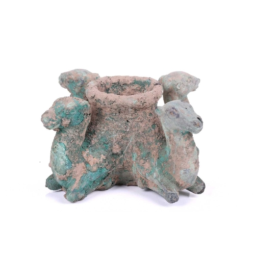 184 - A Persian bronze vessel in the form of camels, 16cm wide An old and established private collection