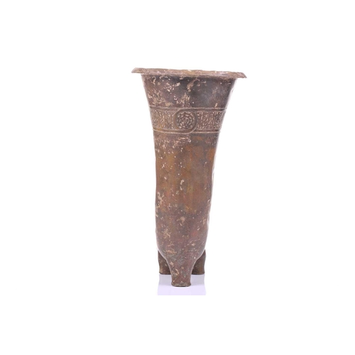 196 - An Achaemenid style bronze rhyton, with horse head protome, the rim engraved with islamic script, 29... 