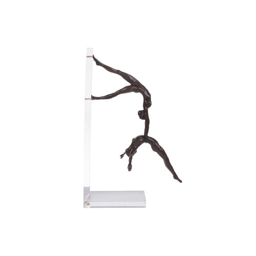 198 - † Kees Verkade (1941-2020) Dutch, an impressive bronze sculpture of two female acrobats in movement,... 