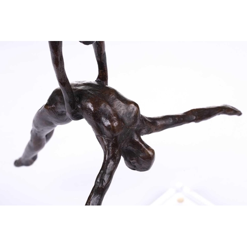 198 - † Kees Verkade (1941-2020) Dutch, an impressive bronze sculpture of two female acrobats in movement,... 