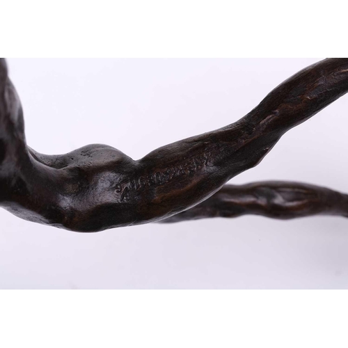 198 - † Kees Verkade (1941-2020) Dutch, an impressive bronze sculpture of two female acrobats in movement,... 