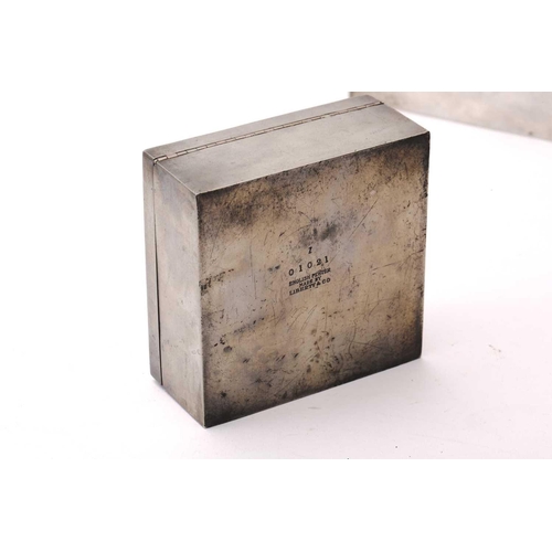 214 - A Liberty & Co of London Tudric rectangular wrought pewter cigarette box, the hinged top embossed wi... 