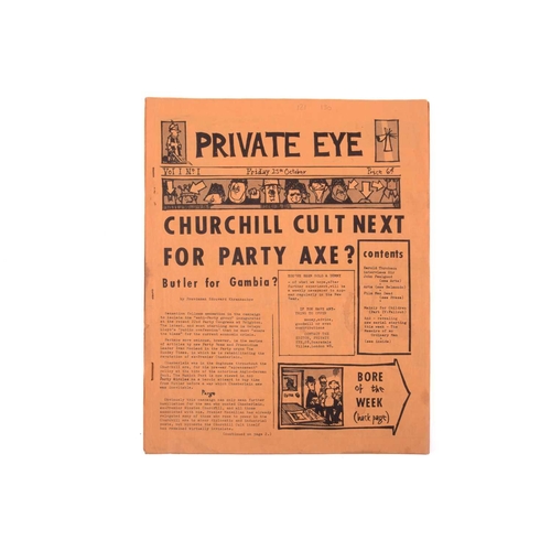 218 - Private Eye: The first edition Friday 25th October 1961 (vol. 1 no.1) printed on three sheets of ora... 