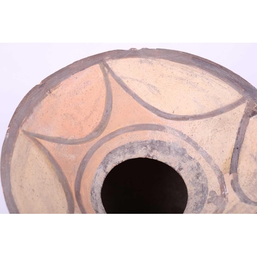 232 - A large pottery 'Olla', Italian, Daunian, 4th century BC and later, the bulbous body with twin loop ... 