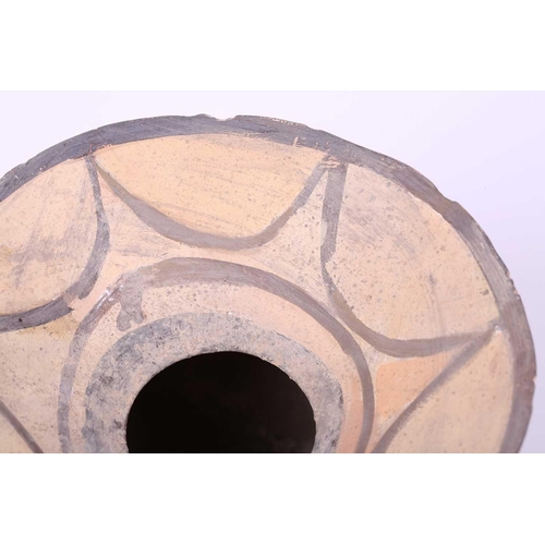 232 - A large pottery 'Olla', Italian, Daunian, 4th century BC and later, the bulbous body with twin loop ... 