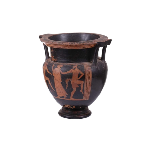 237 - A large and impressive fragmented Greek black attic pottery krater vase, 5th century BC and later, d... 