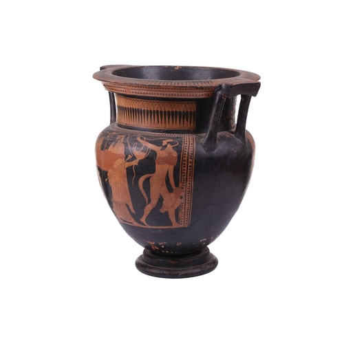 237 - A large and impressive fragmented Greek black attic pottery krater vase, 5th century BC and later, d... 