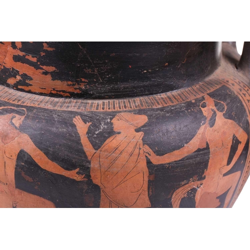 237 - A large and impressive fragmented Greek black attic pottery krater vase, 5th century BC and later, d... 