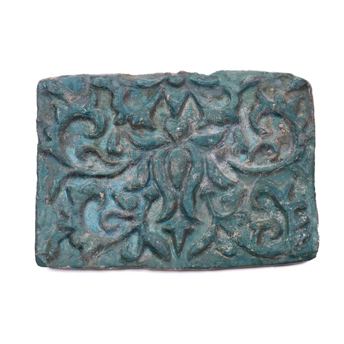 238 - A group of eight various Islamic tiles, 13th century and later, including a large turquoise glazed f... 