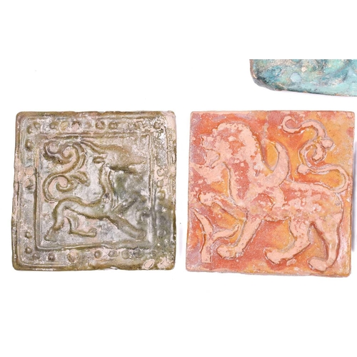 238 - A group of eight various Islamic tiles, 13th century and later, including a large turquoise glazed f... 