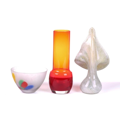 252 - A collection of British Art Glass, including a Martin Andrews Stone Series vase, with etched mark da... 