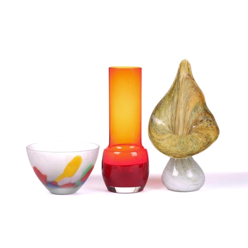 252 - A collection of British Art Glass, including a Martin Andrews Stone Series vase, with etched mark da... 