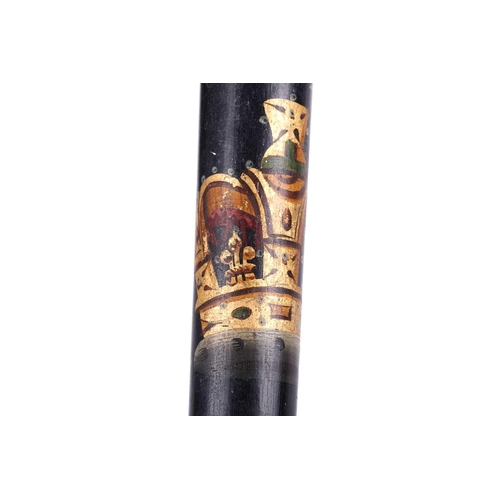 263 - A William IV 'Parker of Holborn' truncheon, the black body with 'W R IV' above a polychrome crown an... 