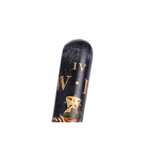 263 - A William IV 'Parker of Holborn' truncheon, the black body with 'W R IV' above a polychrome crown an... 