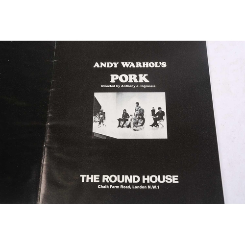 266 - Andy Warhol (1928-1987): an original theatre programme for 'Pork', a 1971 play at the Round House, C... 