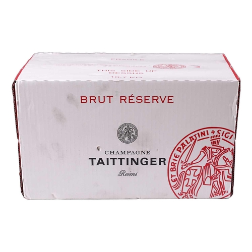 280 - Six bottles of Taittinger Brut Reserve Champagne, 750ml in an unopened carton. Private collector in ... 