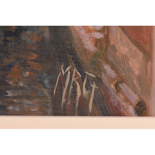 37 - † Margaret Glass (b.1950), Venetian Canal, initialled, oil on board, 54 x 74 cm, framed, frame 75.5 ... 