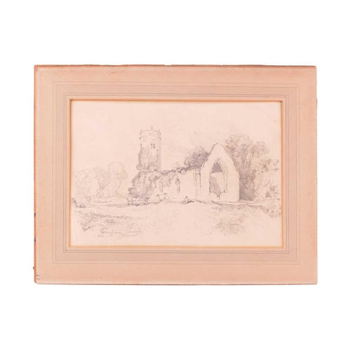 61 - John Joseph Cotman (1814-1878), 'Whitlingham Church', signed, titled and numbered 103, pencil sketch... 