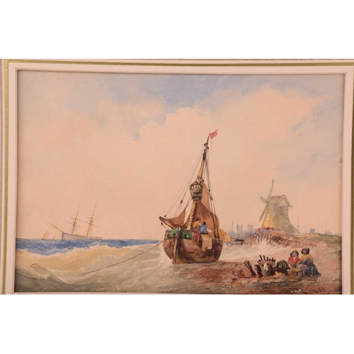 64 - William Howes Hunt of Yarmouth (1806-1879), Norfolk coastal view, watercolour, signed and dated 1877... 