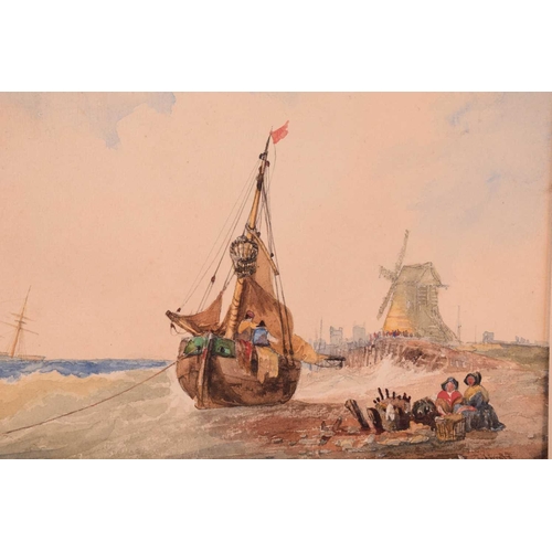 64 - William Howes Hunt of Yarmouth (1806-1879), Norfolk coastal view, watercolour, signed and dated 1877... 