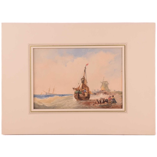 64 - William Howes Hunt of Yarmouth (1806-1879), Norfolk coastal view, watercolour, signed and dated 1877... 