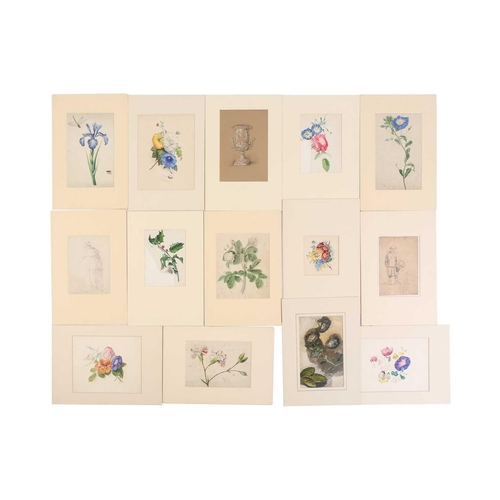 65 - Emily Stannard (1803-1885), [known as 'Mrs Joseph Stannard'], ten still studies of flowers, watercol... 