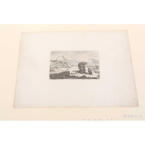 66 - Joseph Stannard (1797-1830), a folio case containing a good quantity of etchings, many duplicated an... 