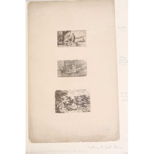 66 - Joseph Stannard (1797-1830), a folio case containing a good quantity of etchings, many duplicated an... 