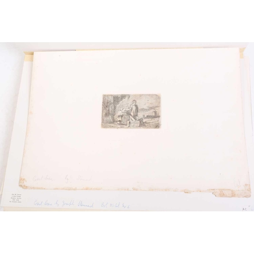 66 - Joseph Stannard (1797-1830), a folio case containing a good quantity of etchings, many duplicated an... 