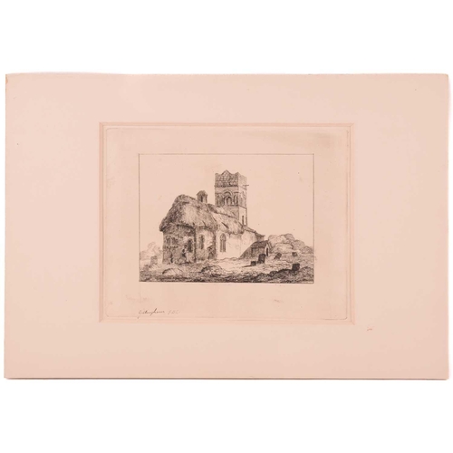 69 - John Crome (1768-1821), 'Gillingham Church', etching, titled and monogram to lower left, 11.5 cm x 1... 