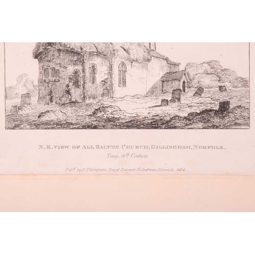 69 - John Crome (1768-1821), 'Gillingham Church', etching, titled and monogram to lower left, 11.5 cm x 1... 