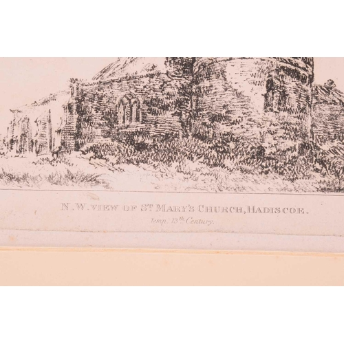 69 - John Crome (1768-1821), 'Gillingham Church', etching, titled and monogram to lower left, 11.5 cm x 1... 