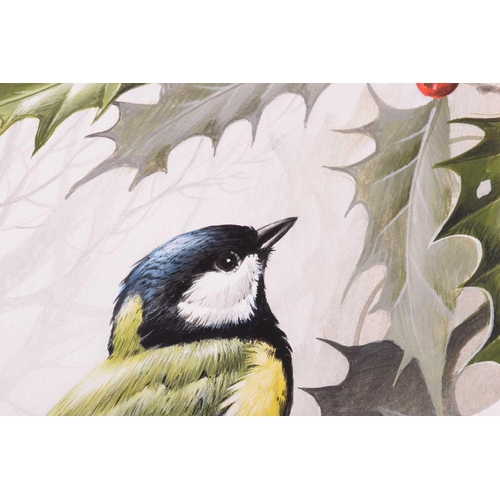 7 - † Terance James Bond (b.1946) British, four acrylic portraits of birds in natural habitat, comprisin... 