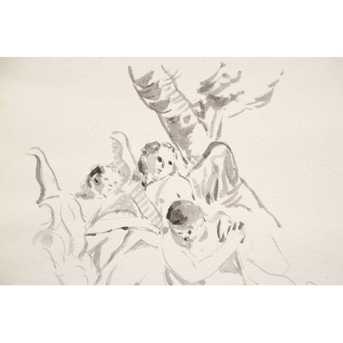 70 - Attributed to Giambattista Tiepolo (1696-1770), Study of Angels and Elders for a ceiling fresco, pen... 