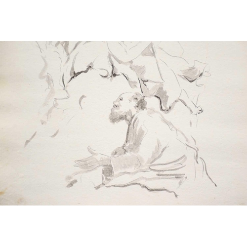 70 - Attributed to Giambattista Tiepolo (1696-1770), Study of Angels and Elders for a ceiling fresco, pen... 