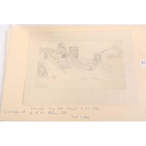 71 - John Joseph Cotman (1814-1878), a collection of nine sketches, largely pencil landscapes on paper an... 